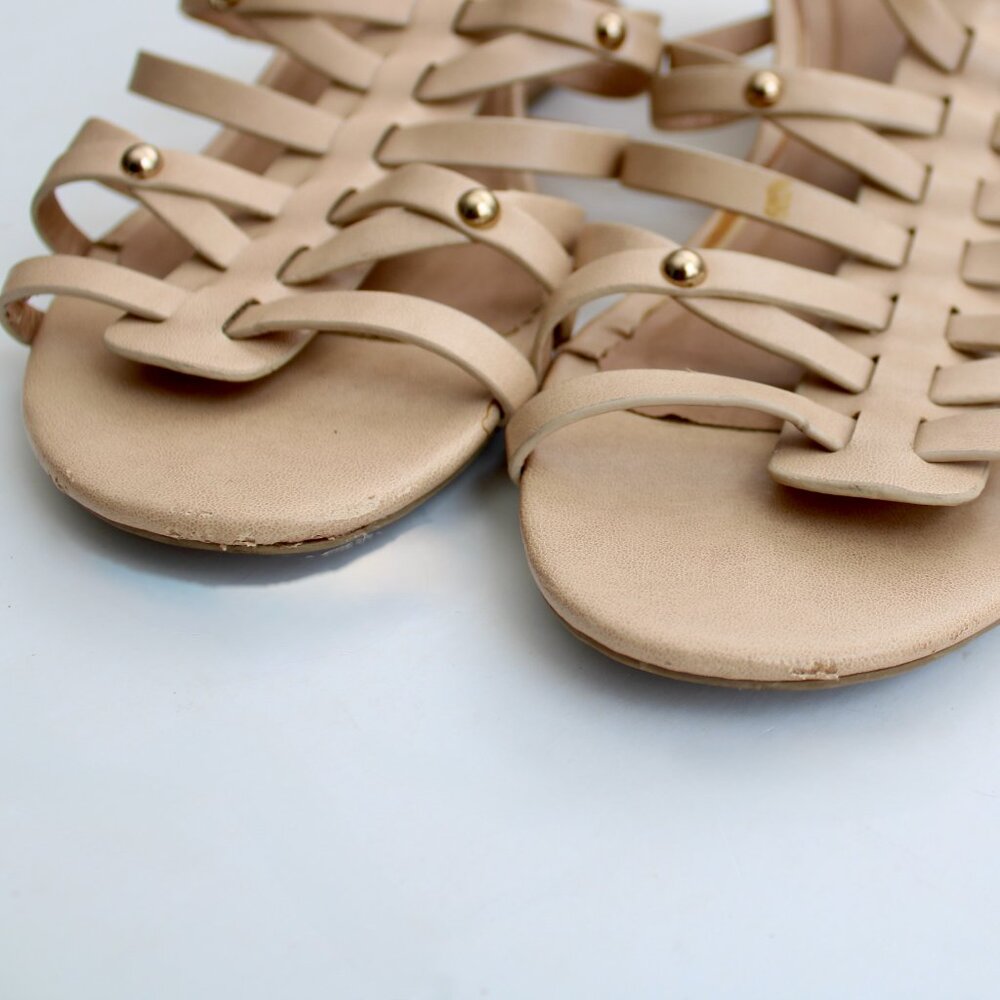 Cityclassified Women's Cream Faux Leather Gladiator Strappy Wedge Sandals SZ 8.5 - Picture 5 of 5